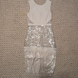 Gorgeous white dress with lace, sequin.